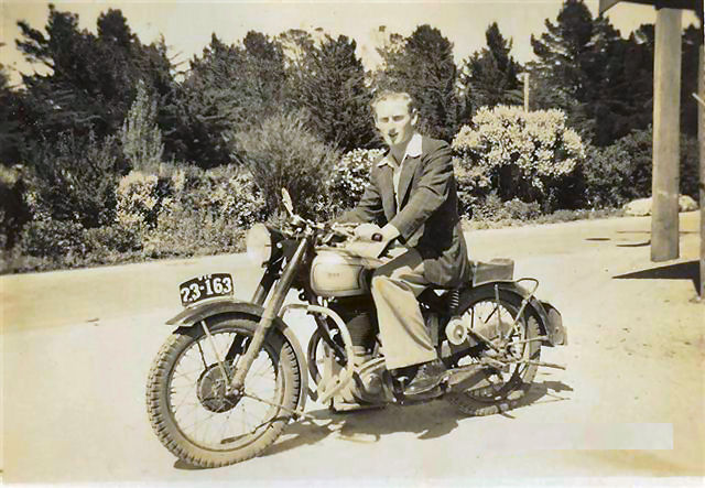 Blue Henry on his BSA
