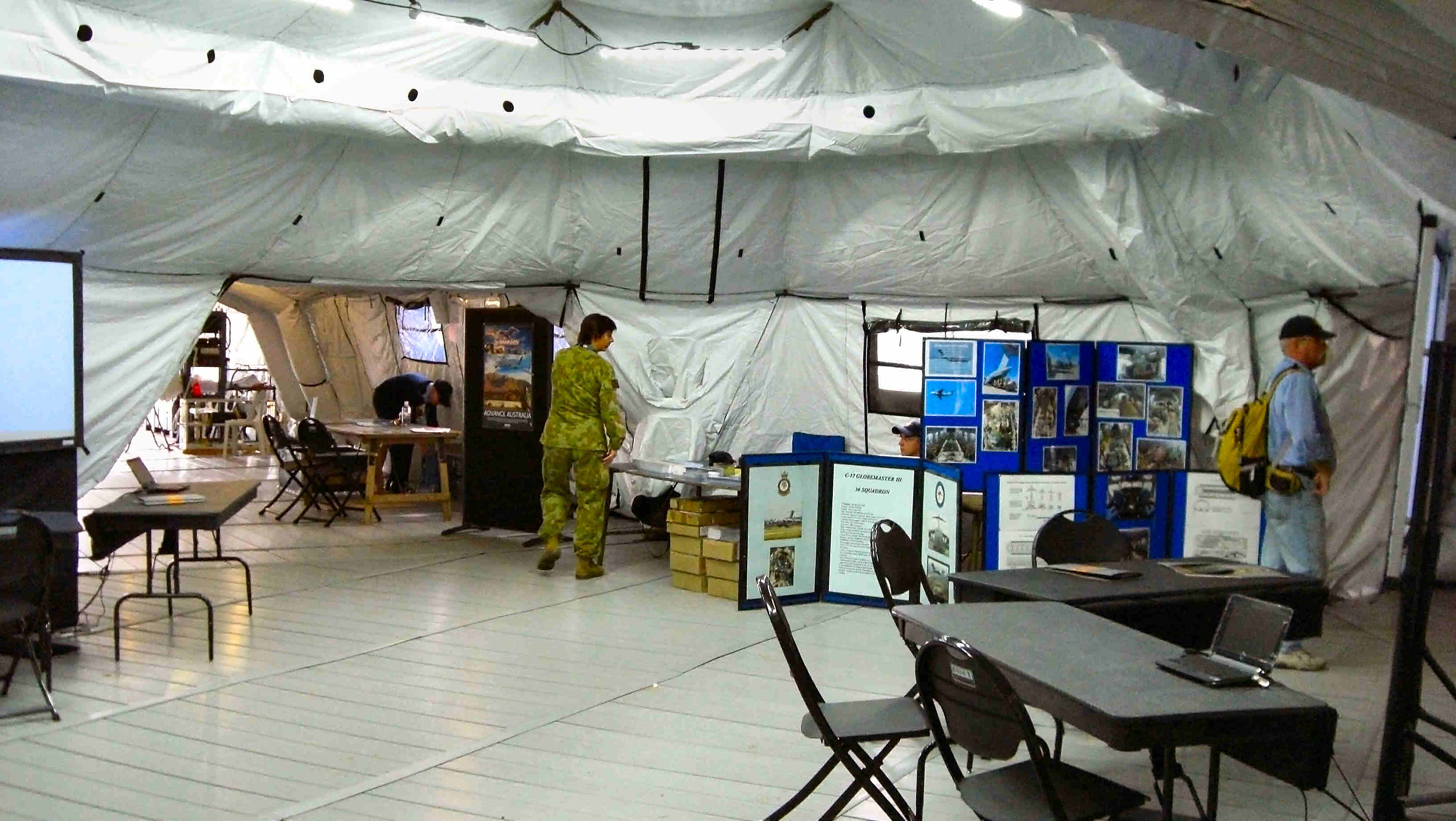 Inside RAAF Tent