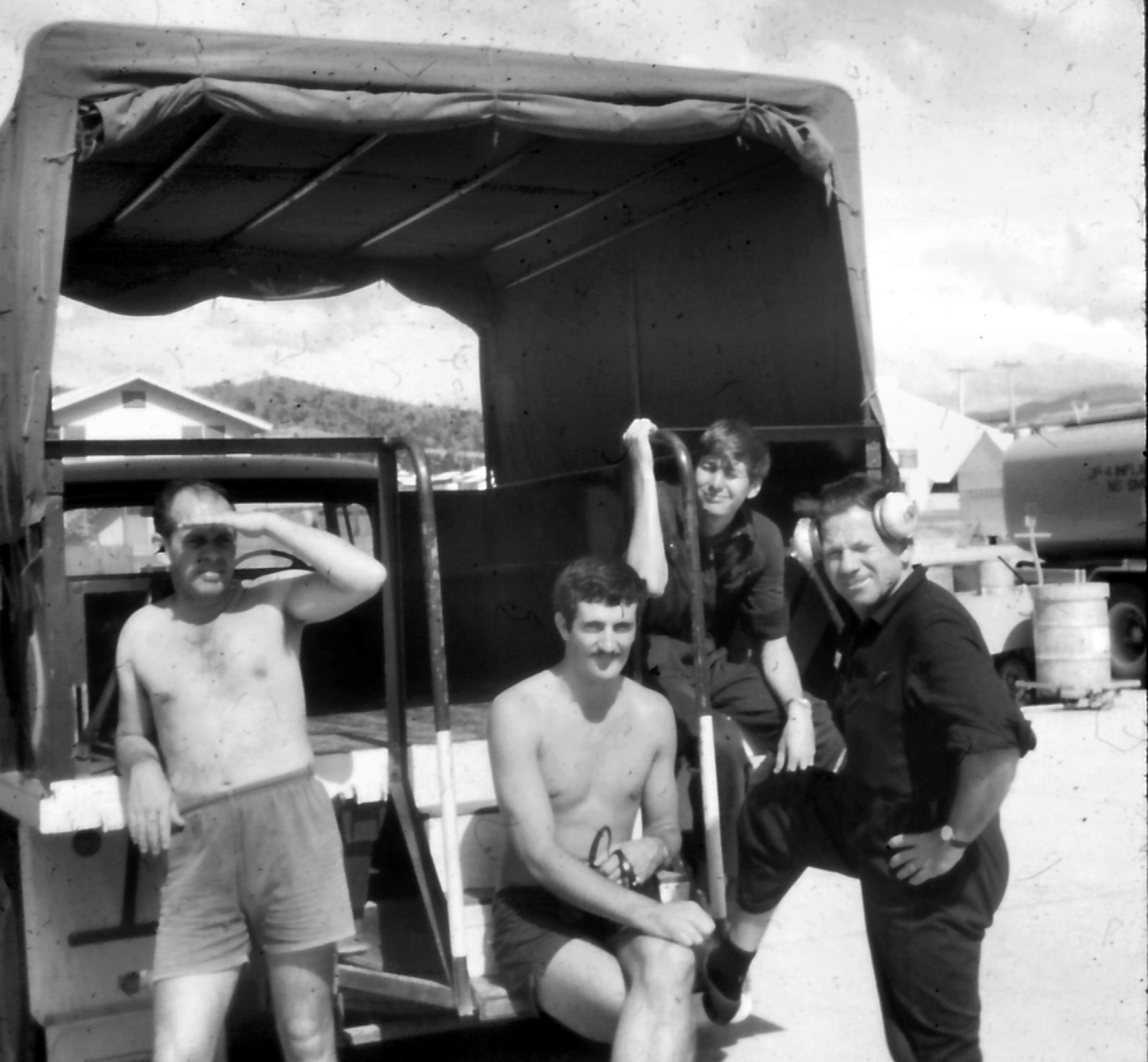 Jock Penn George Clark Noel Mills and Roy Dash, Phan Rang, Christmas Day. 1970