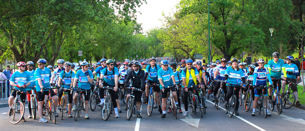 Charity bike riders