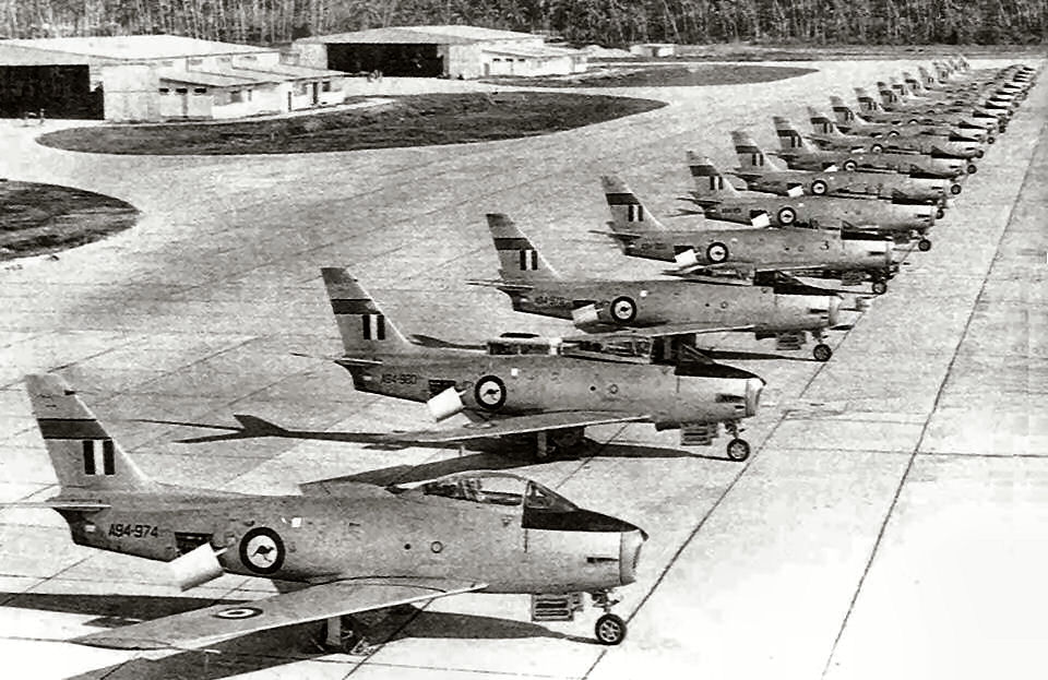 RAAF Sabres on ground Butterworth