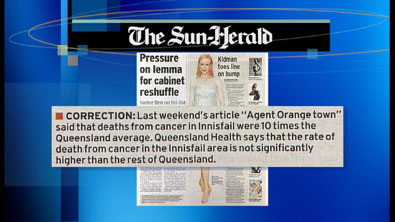 Sun Herald Retraction