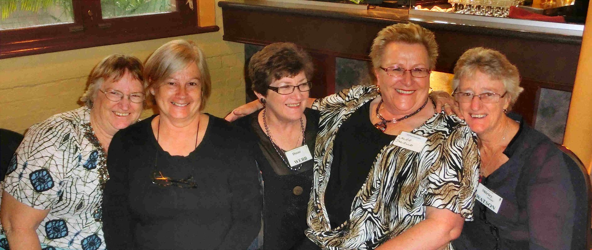L-R: Betty Yardley, Thelma Beilby, Dianne Webb, Lalee Jagiello, Shirley Watson.