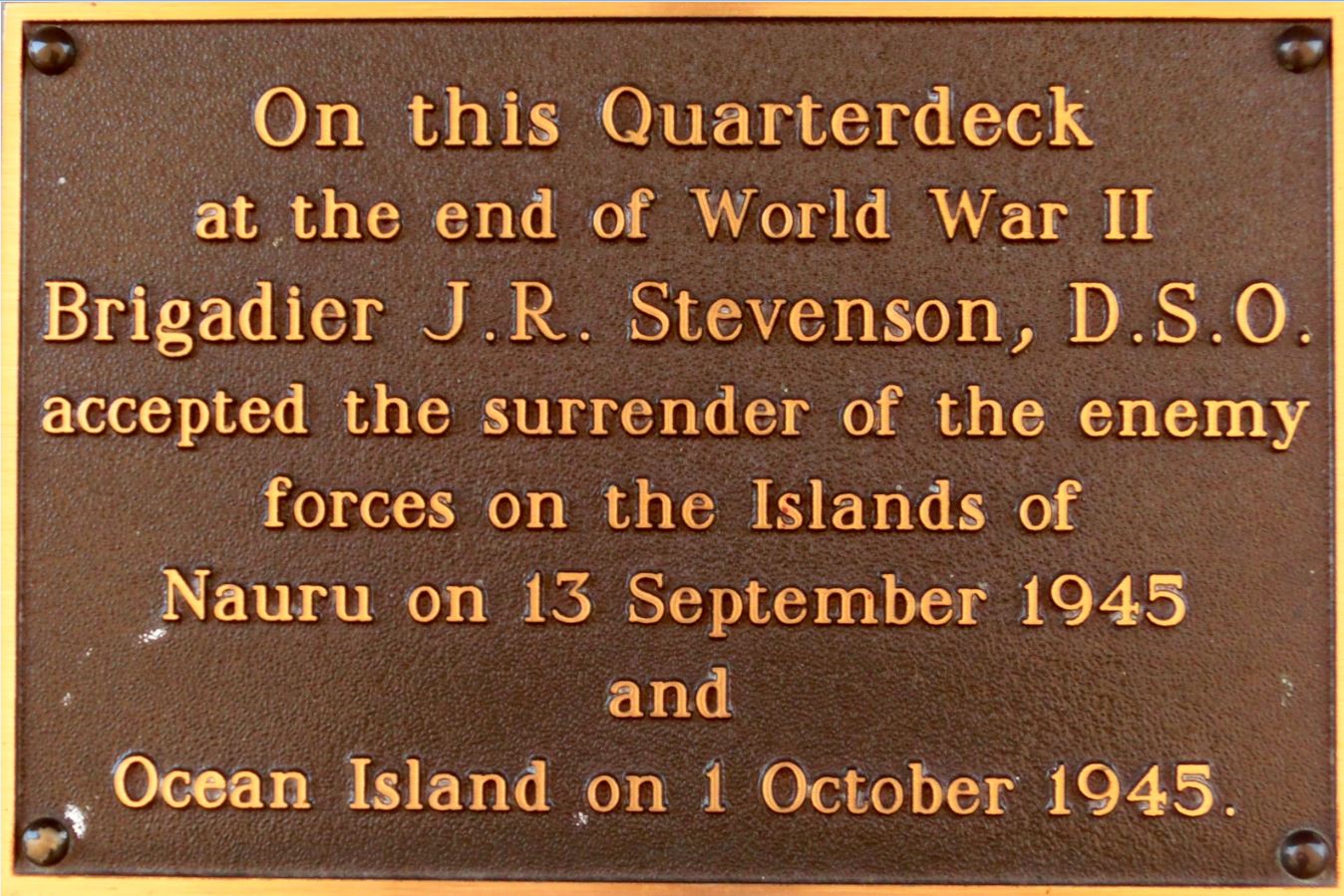 Surrender Plaque